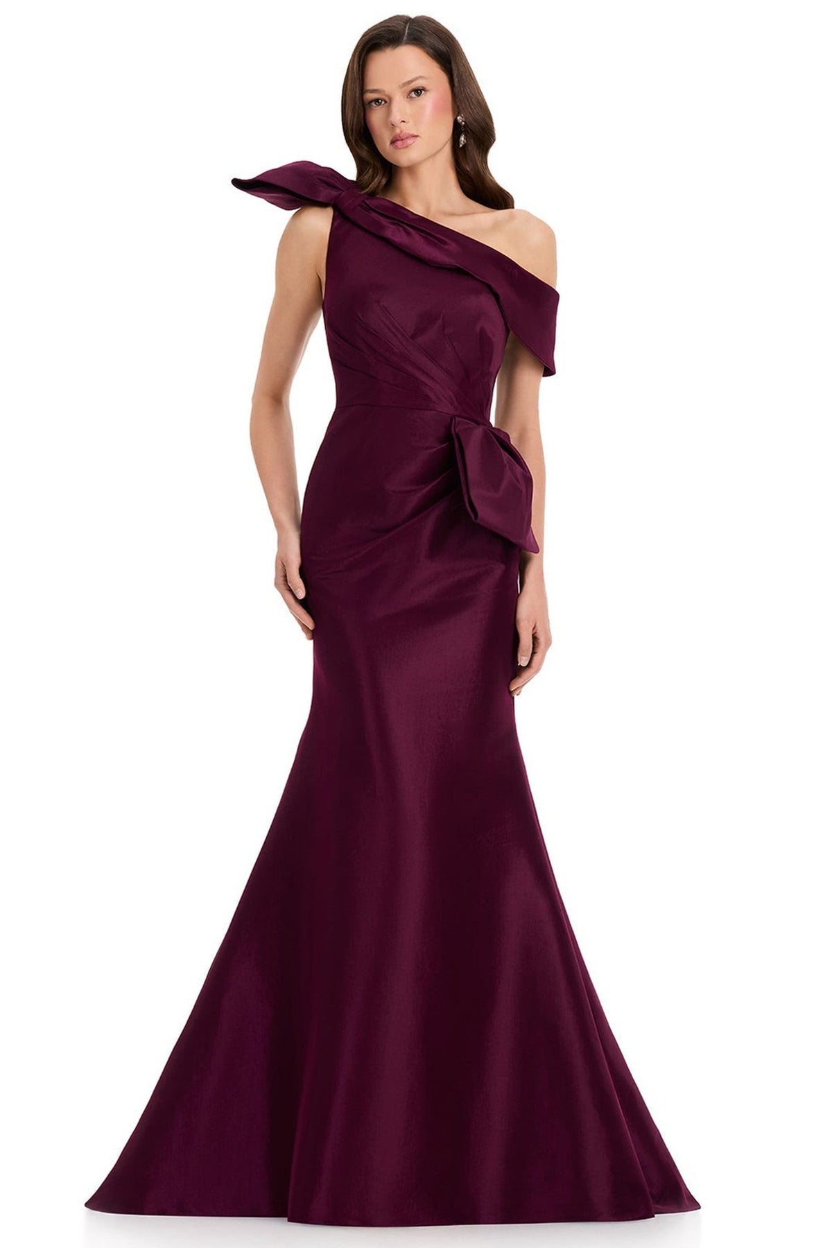 Ashley Lauren E12381 Mermaid Folded Off Shoulder Prom Gown