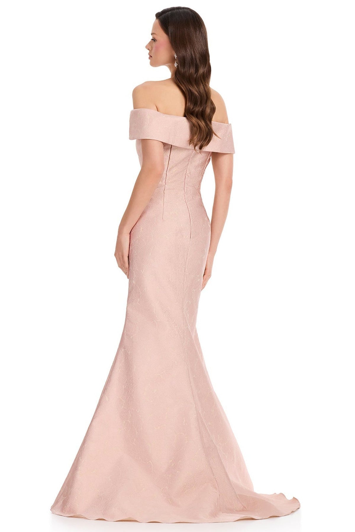 Ashley Lauren E12383 Off Shoulder Beaded Detail Prom Gown