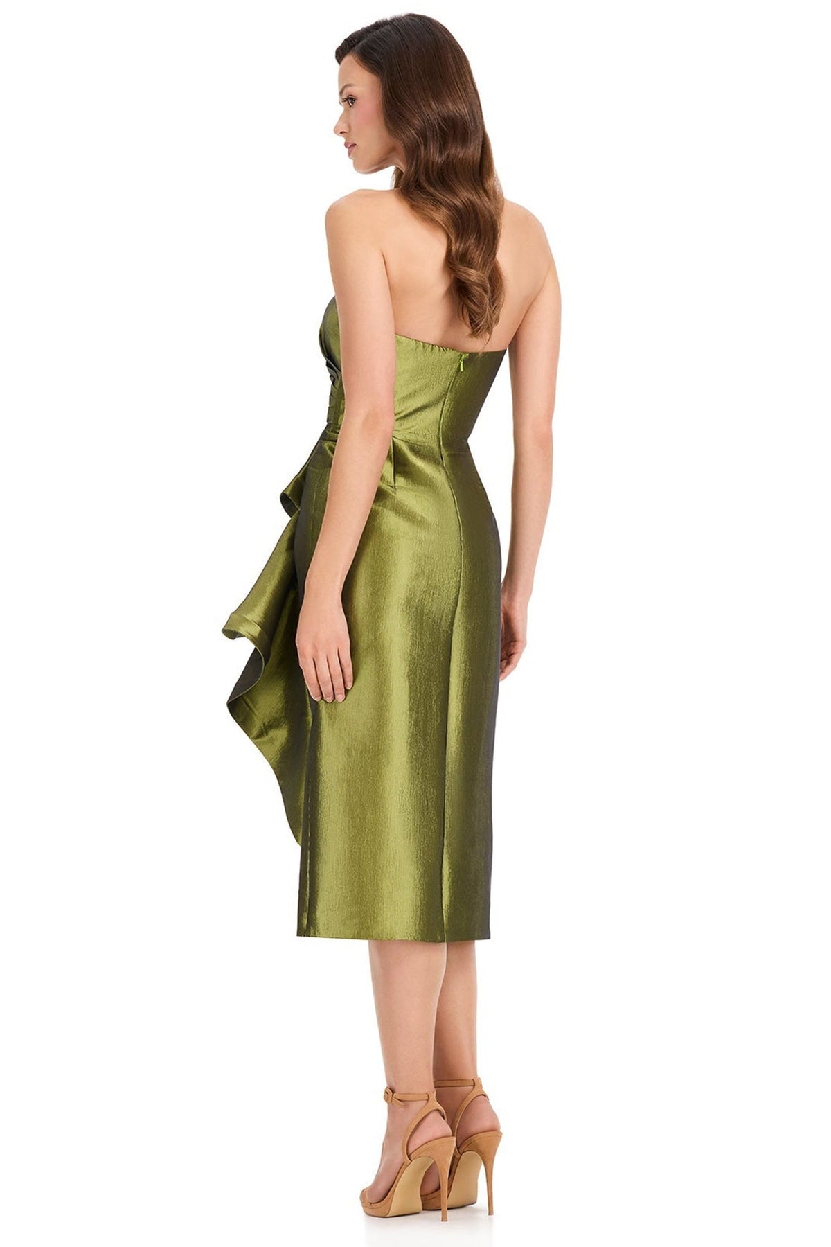 Ashley Lauren E40005 Ruched Straight Across Neck Cocktail Dress