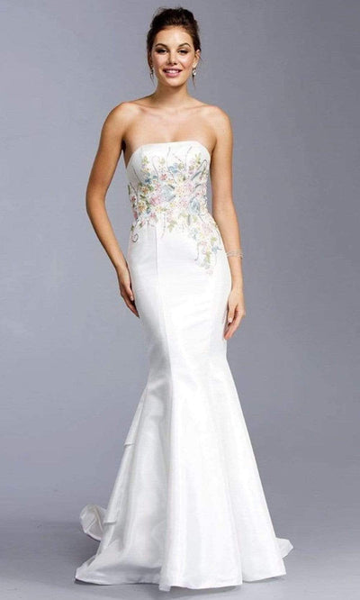Trevi Collection Bridal - L1914 Multi Colored Embroidery Wedding  Dress Wedding Dresses XXS / Off White