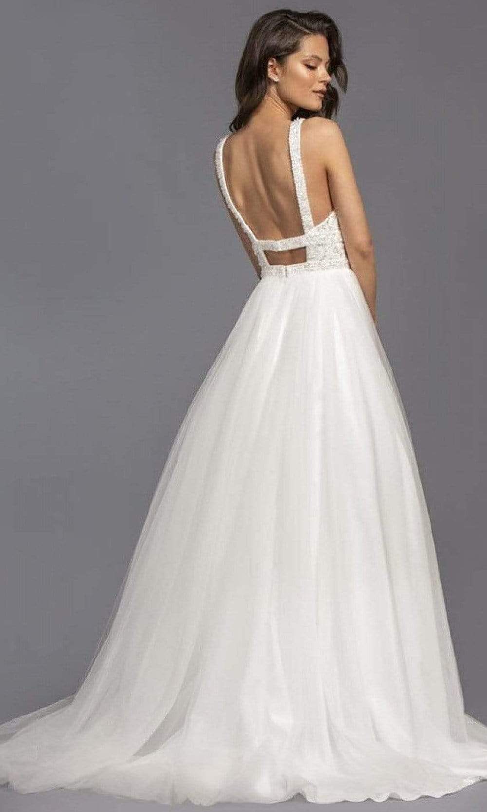 Trevi Collection Bridal - L2144 Halter Beaded Tulle A-Line Gown Wedding Dresses