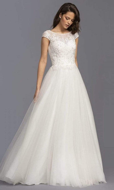 Trevi Collection Bridal - L2249 Lace Beaded Tulle Wedding Gown Wedding Dresses XXS / Off White