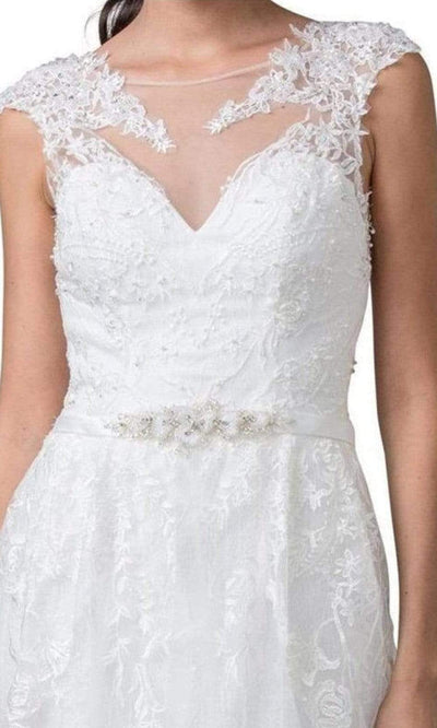 Trevi Collection Bridal - L2353 Embroidered Lace A-Line Bridal Bridal Dresses
