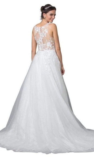 Trevi Collection Bridal - L2355 V Neck Tulle Long Wedding Gown Wedding Dresses