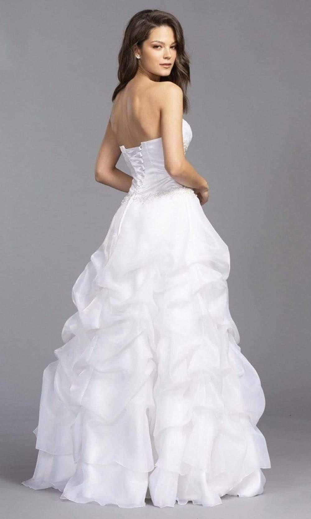 Aspeed Bridal - LH039 Strapless Ruffled Bridal Dress Special Occasion Dresses