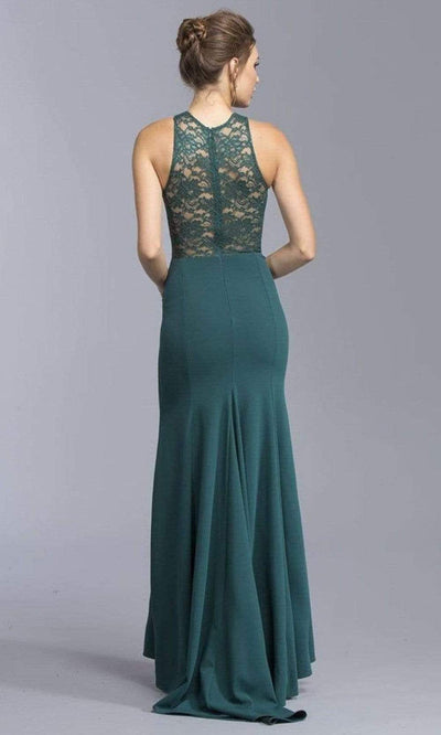 Trevi Collection - D144 Lace Halter Neck Trumpet Dress Special Occasion Dress