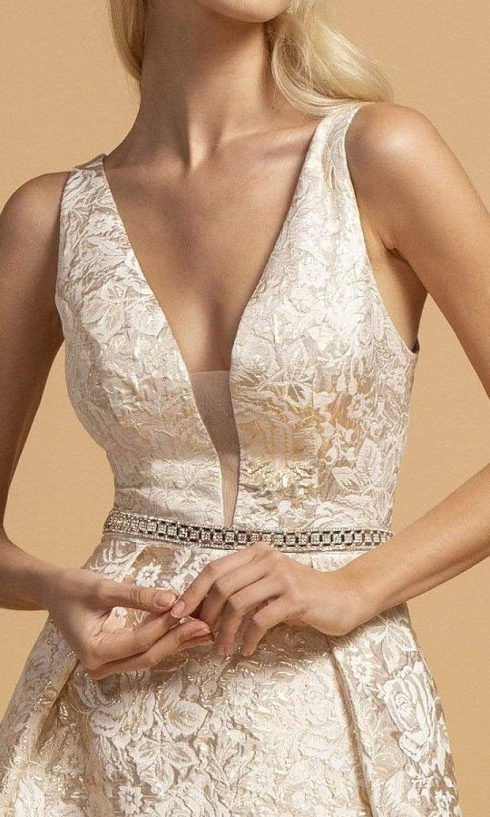 Trevi Collection - D310 Floral A-Line Evening Dress Evening Dresses