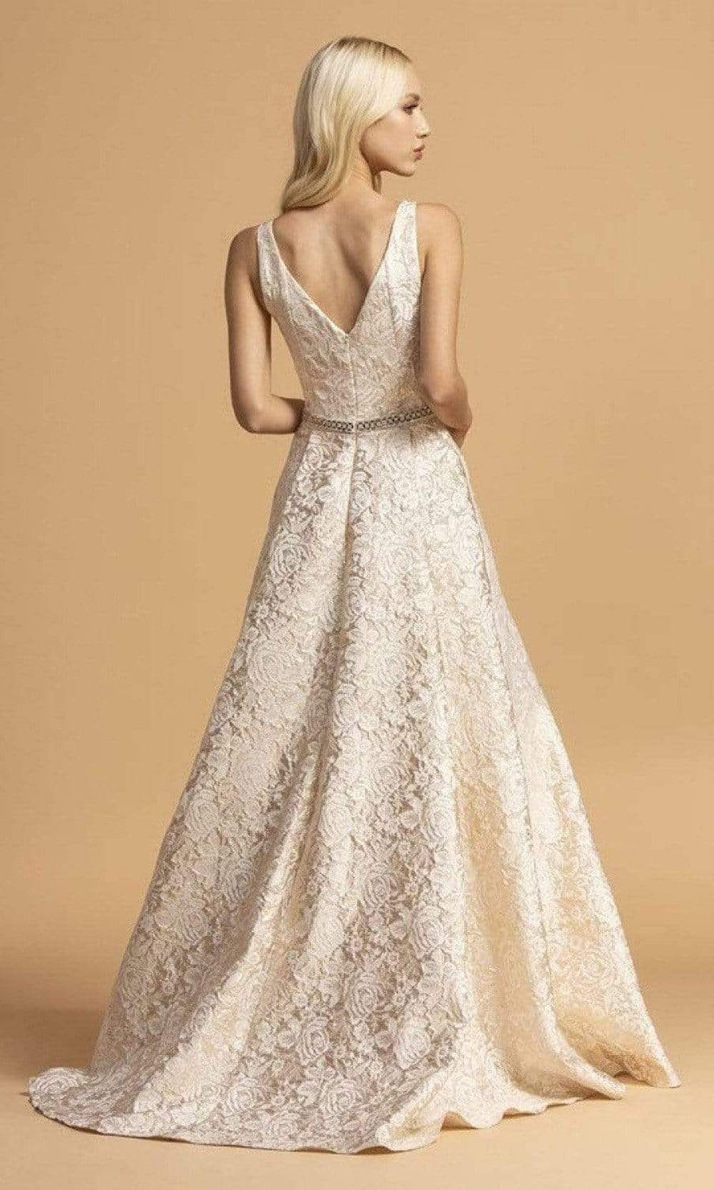 Trevi Collection - D310 Floral A-Line Evening Dress Evening Dresses