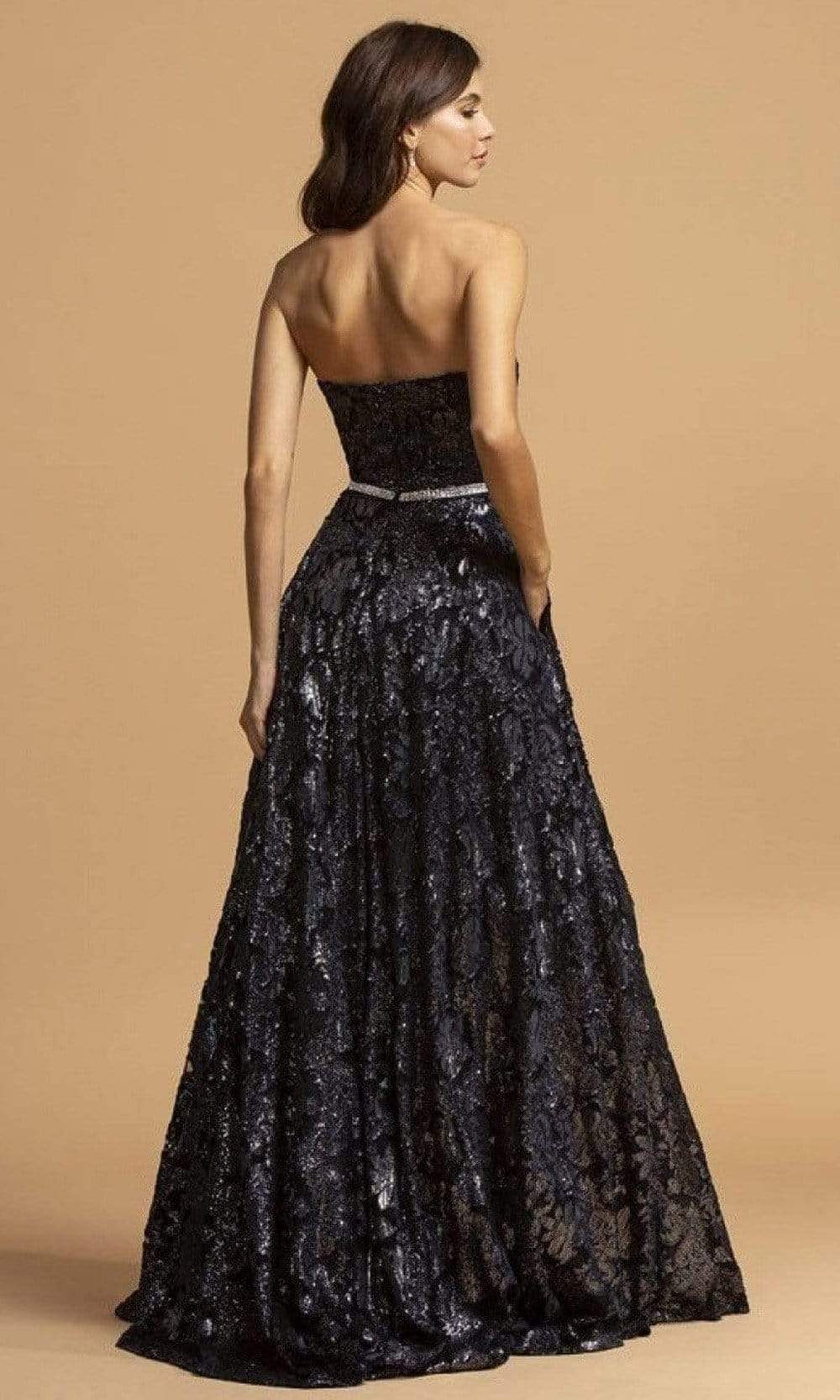 Trevi Collection - D321 Strapless Jacquard Sweetheart Gown Prom Dresses
