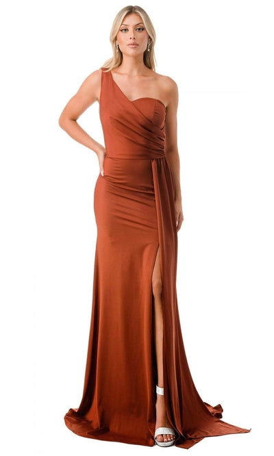 Trevi Collection D567 - One Shoulder Evening Gown XS / Marsala