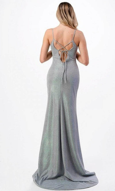 Trevi Collection D571 - Plunging Neck Prom Dress