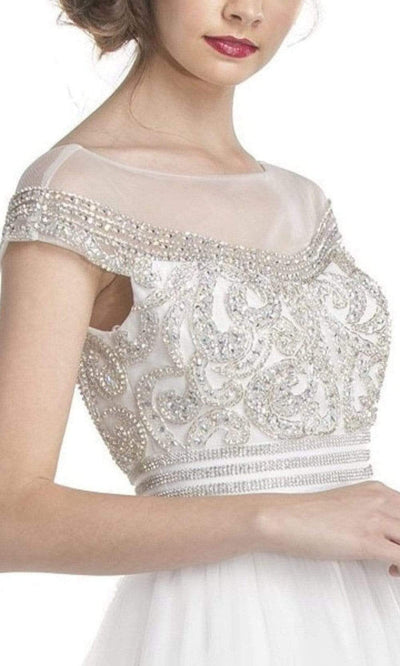 Trevi Collection - L1513 Cap Sleeve Bejeweled Long Dress Prom Dresses
