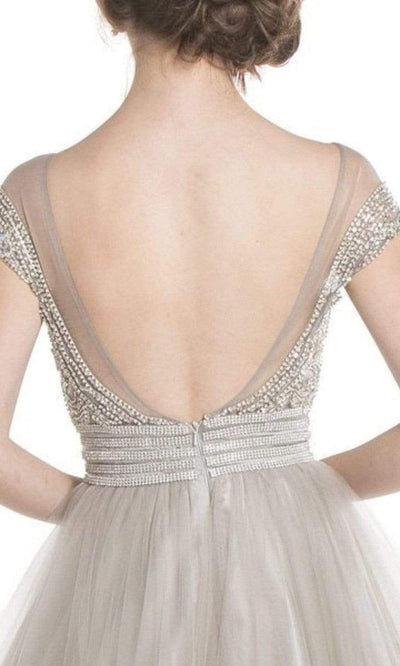 Trevi Collection - L1513 Cap Sleeve Bejeweled Long Dress Prom Dresses