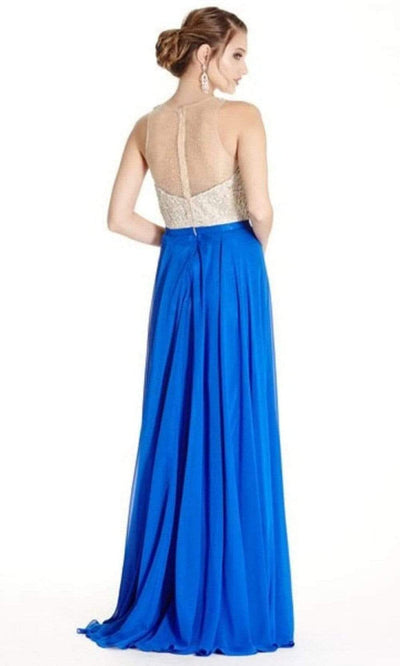 Trevi Collection - L1793 Illusion Jewel Lace A-Line Dress Prom Dresses