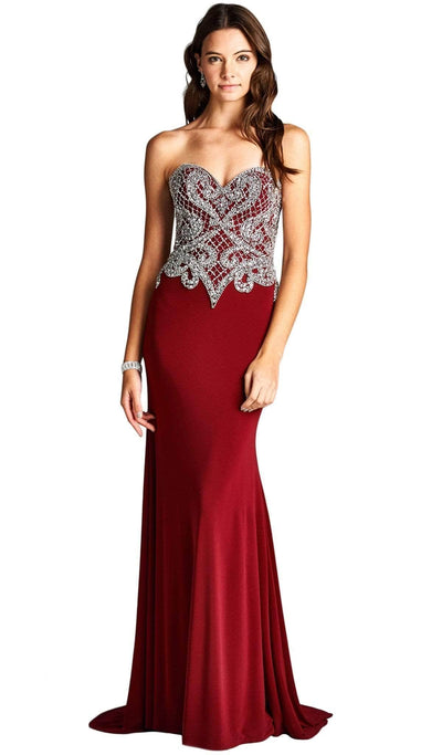 Trevi Collection - L1887 Fitted Strapless Embellished Evening Dress Evening Dresses XS 