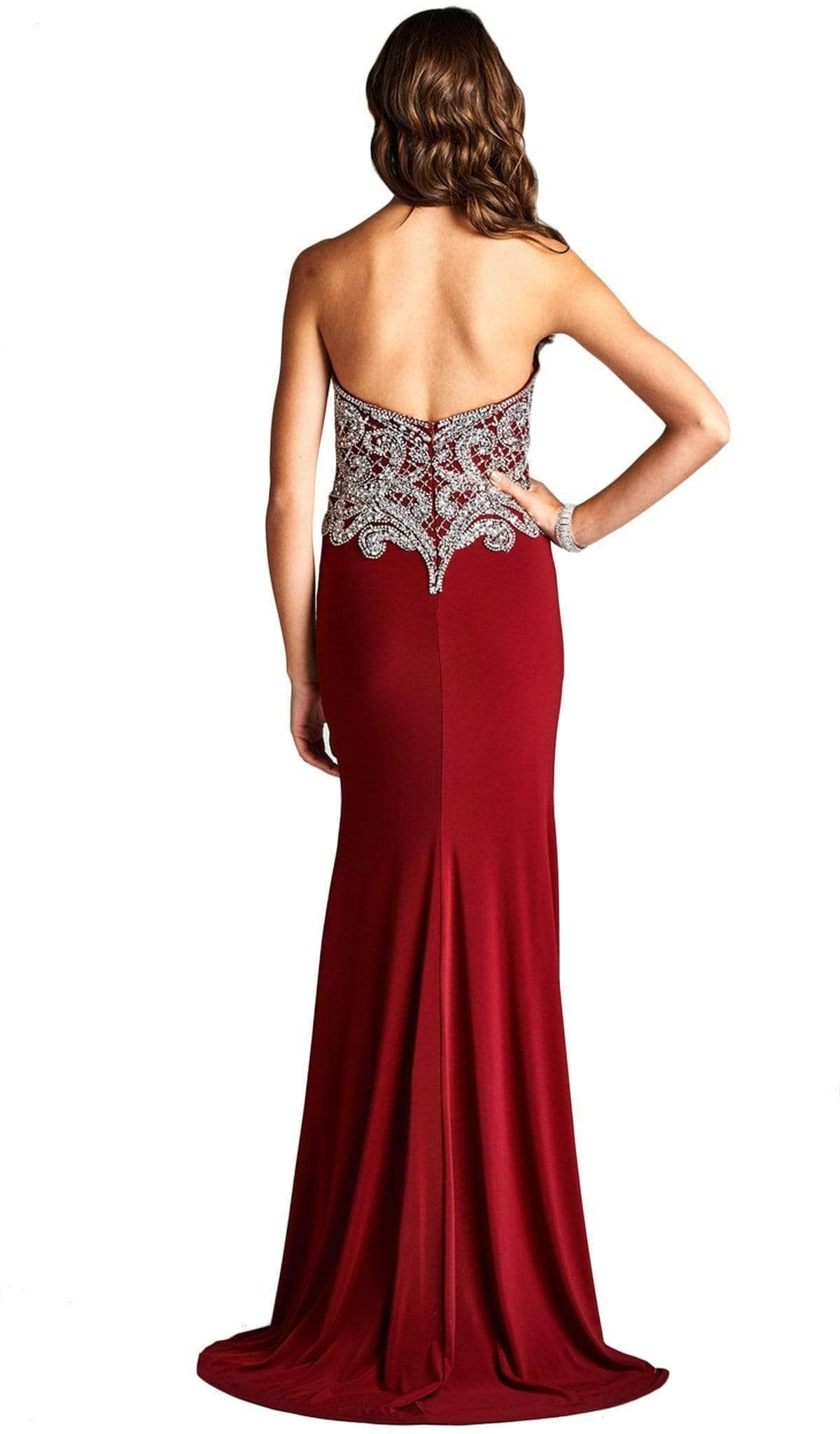 Trevi Collection - L1887 Fitted Strapless Embellished Evening Dress Evening Dresses XS 