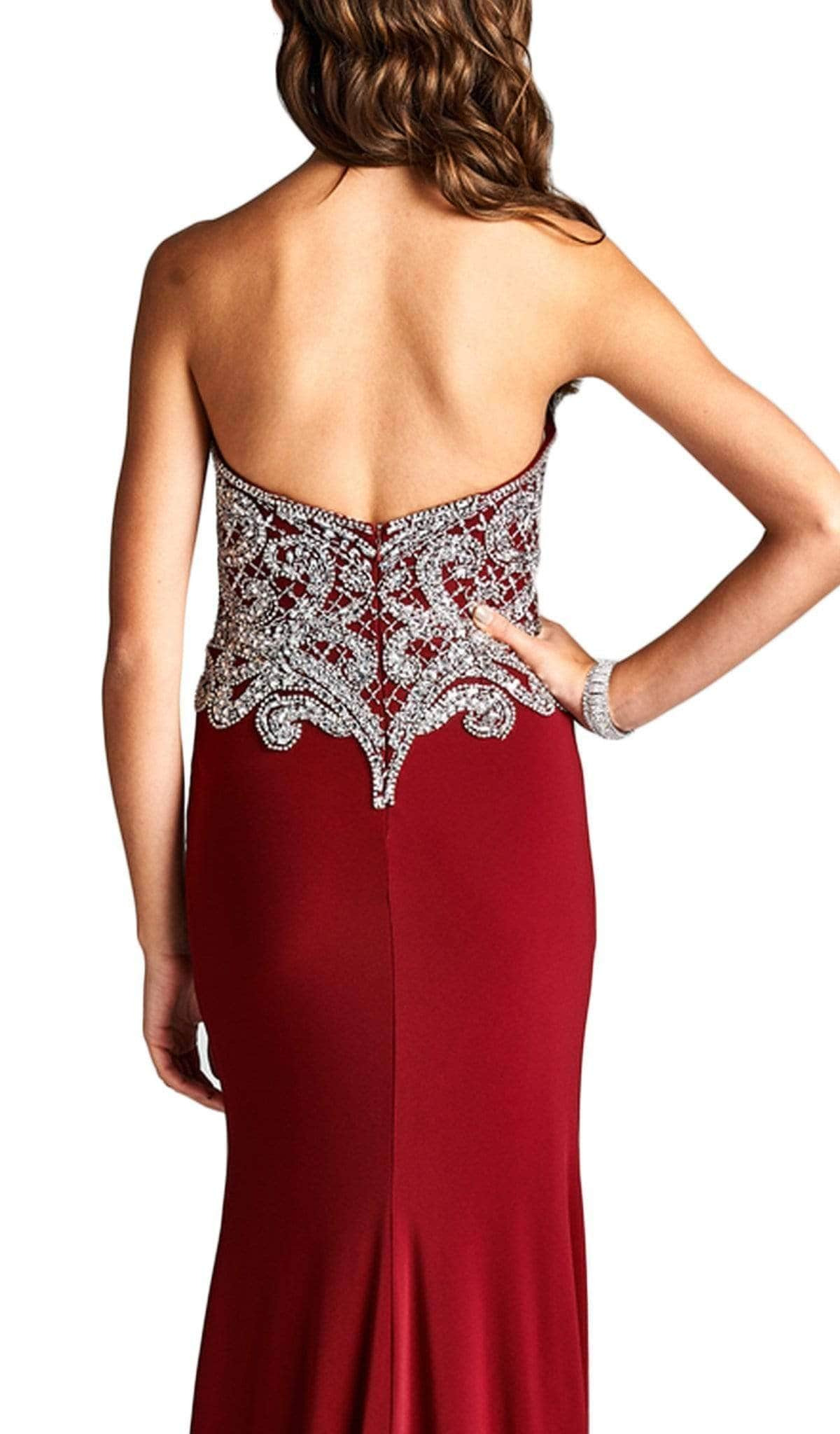 Trevi Collection - L1887 Fitted Strapless Embellished Evening Dress Evening Dresses XS 