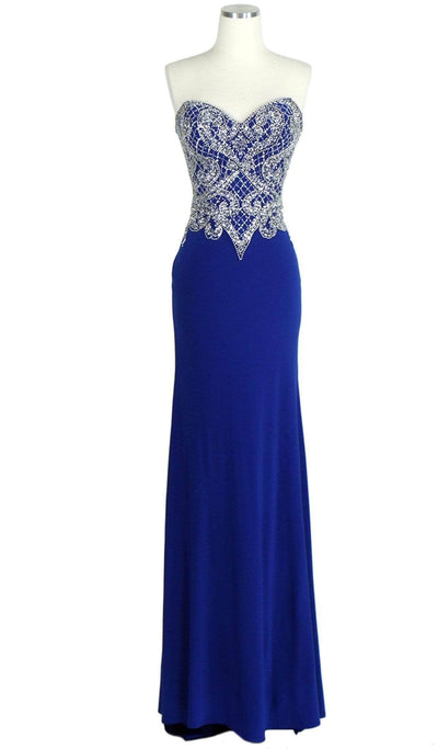 Trevi Collection - L1887 Fitted Strapless Embellished Evening Dress Evening Dresses XS 