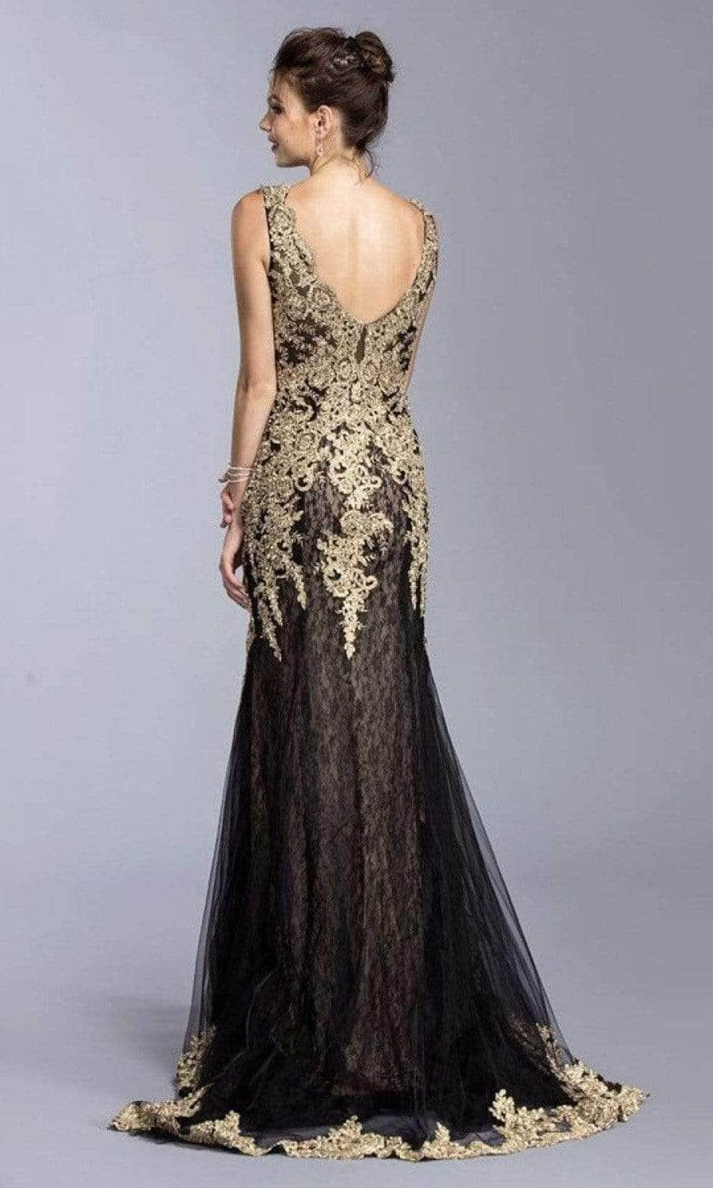 Trevi Collection - L2009 Applique V-Neck Evening Dress Evening Dresses S 