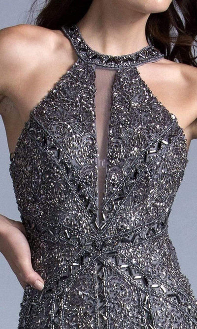 Trevi Collection - L2022 Halter Sheath Evening Dress Evening Dressses