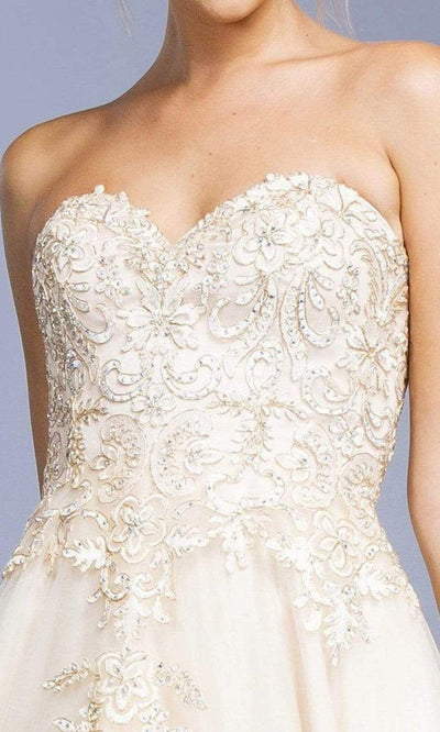 Trevi Collection - L2038 Strapless Sweetheart Applique Ballgown Prom Dresses