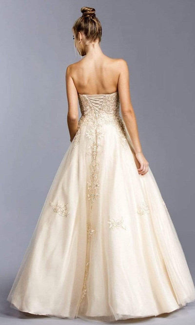 Trevi Collection - L2038 Strapless Sweetheart Applique Ballgown Prom Dresses
