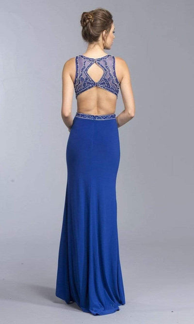 Trevi Collection - L2066 Cut Out Beaded Column Dress Evening Dresses