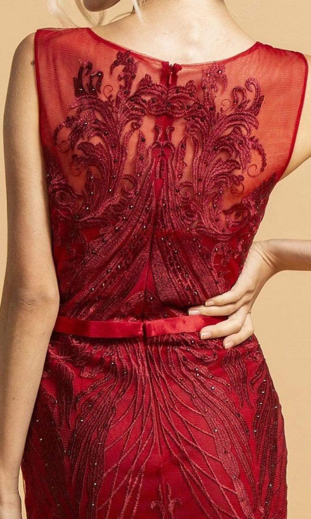 Trevi Collection - L2099 Illusion Jewel Trumpet Evening Dress Evening Dresses