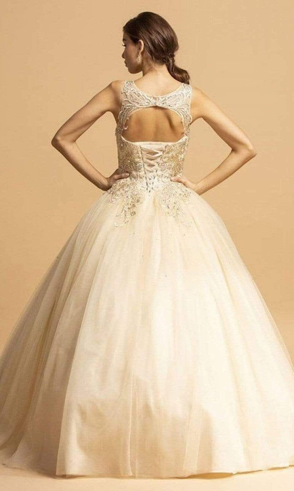 Trevi Collection - L2102 Illusion Jewel Ball Gown Ball Gowns