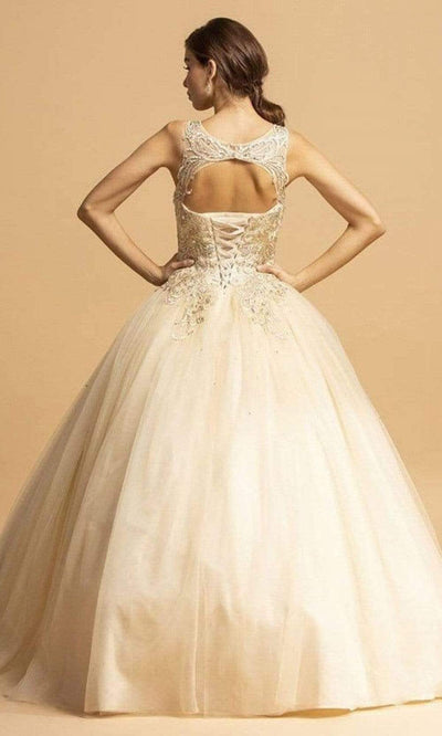 Trevi Collection - L2102 Illusion Jewel Ball Gown Ball Gowns