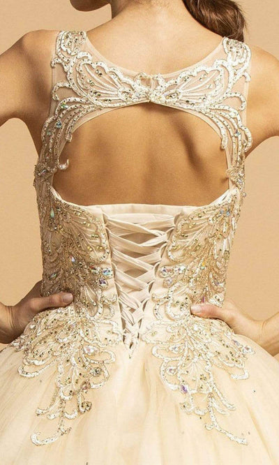 Trevi Collection - L2102 Illusion Jewel Ball Gown Ball Gowns