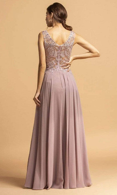 Trevi Collection - L2122 Sleeveless Embroidered Chiffon Dress Prom Dresses
