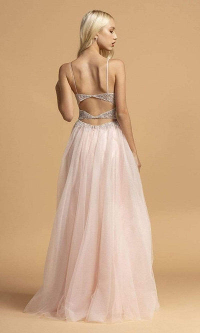 Trevi Collection - L2150 Embroidered Cutout Back Tulle Dress Prom Dresses