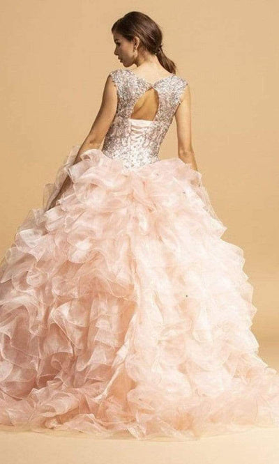 Trevi Collection - L2156 Beaded Applique Ruffled Ballgown Ball Gowns