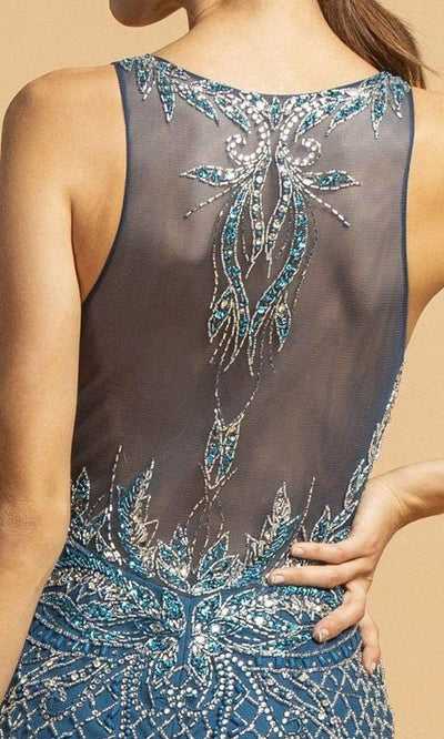 Trevi Collection - L2164 Plunging V-Neck A-Line Evening Dress Evening Dresses