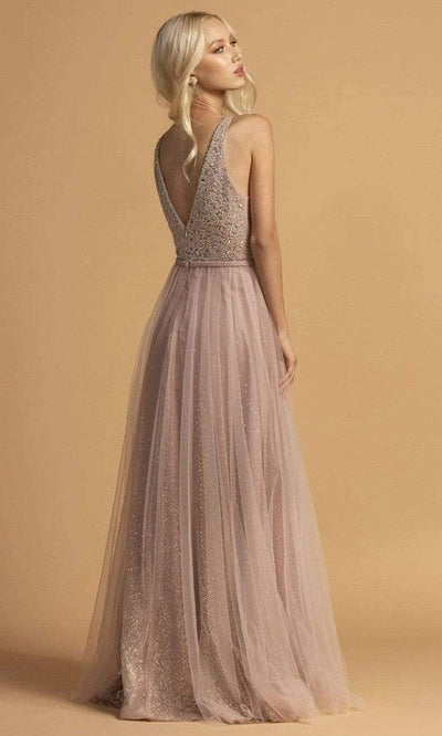 Trevi Collection - L2165 Sleeveless Beaded Tulle A-Line Dress Special Occasion Dress