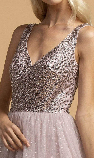 Trevi Collection - L2166 Sleeveless Crystal Beaded A-Line Dress Prom Dresses