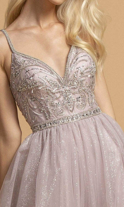 Trevi Collection - L2167 Glitter A-Line Evening Dress Evening Dresses