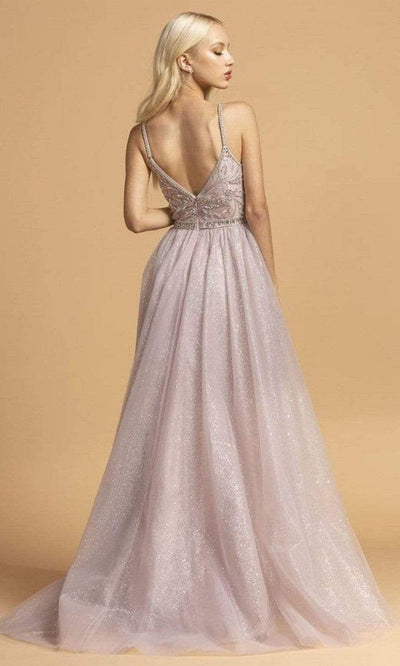 Trevi Collection - L2167 Glitter A-Line Evening Dress Evening Dresses