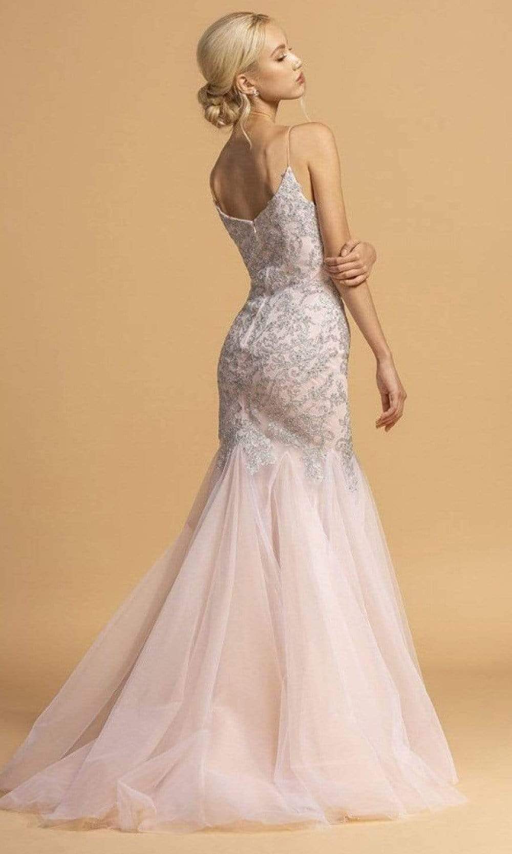 Trevi Collection - L2169 Thin Strap Embellished Mermaid Dress Evening Dresses