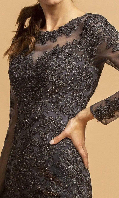 Trevi Collection - L2182 Long Sleeve Appliqued Trumpet Dress Evening Dresses