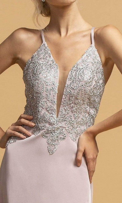 Trevi Collection - L2184 Cross Back Sheath Evening Dress Evening Dresses