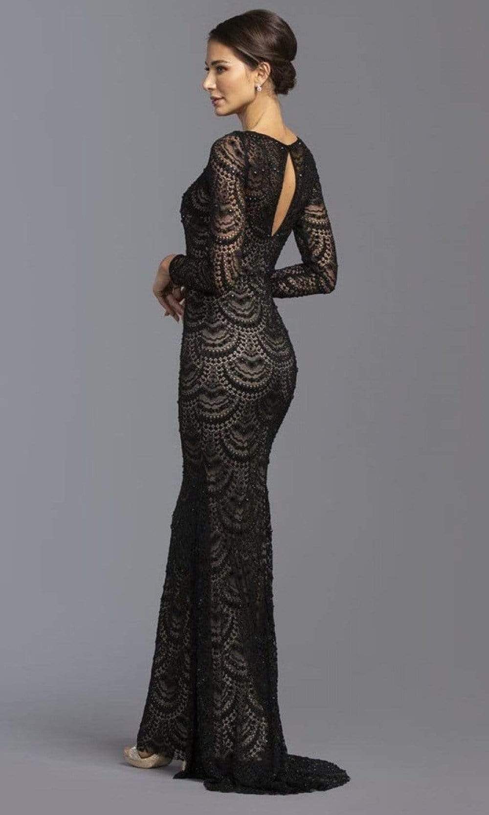 Trevi Collection - L2190 Formal Body Flattering Lace Long Dress Mother of the Bride Dresses