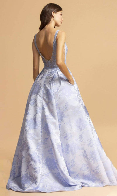 Trevi Collection - L2208 Appliqued Jacquard A-Line Dress Prom Dresses