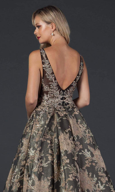 Trevi Collection - L2208 Appliqued Jacquard A-Line Dress Prom Dresses
