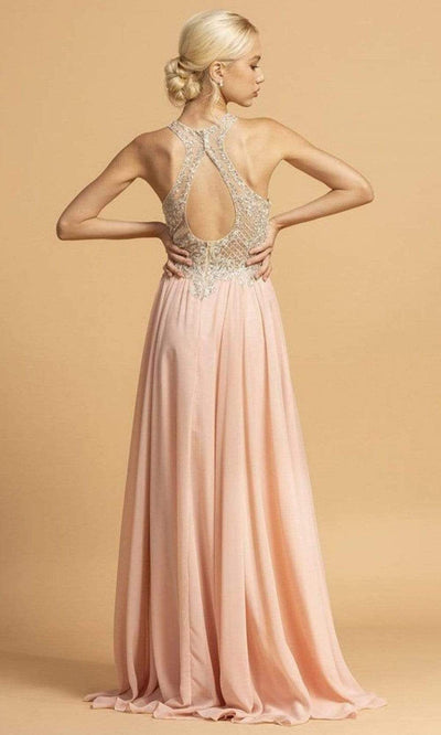 Trevi Collection - L2231 Halter Back Keyhole Evening Dress Evening Dresses