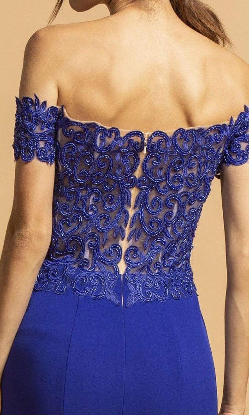 Trevi Collection - L2235 Off Shoulder Trumpet Evening Dress Evening Dresses