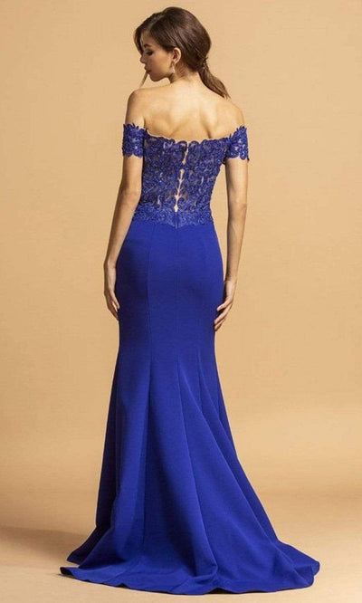 Trevi Collection - L2235 Off Shoulder Trumpet Evening Dress Evening Dresses