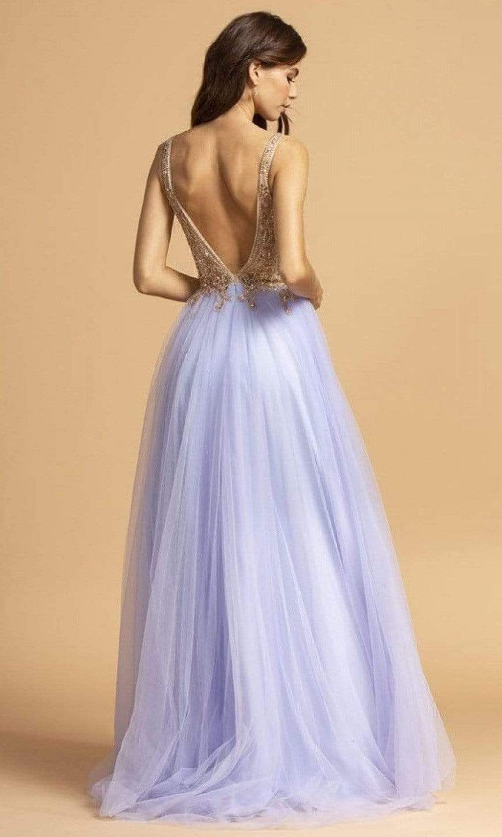 Trevi Collection - L2239 Sleeveless Plunging V-Neck A-Line Dress Prom Dresses