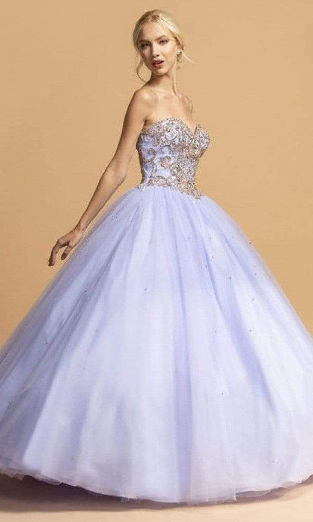 Trevi Collection - L2243 Sweetheart Basque Ball Gown Ball Gowns XXS / Perry Blue